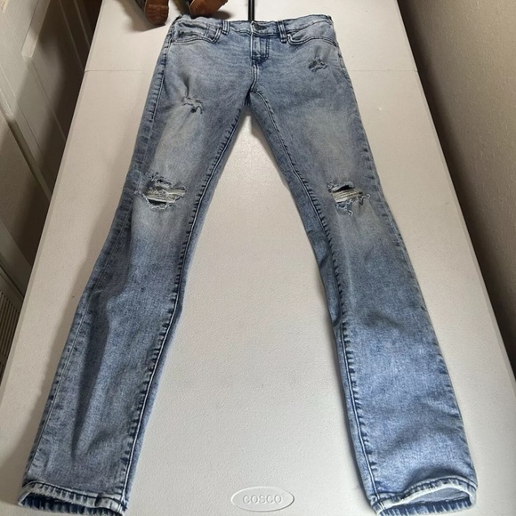 True Religion Men Size 28 Blue Jeans Billy Super T Skull Limited Edition - Picture 9 of 11